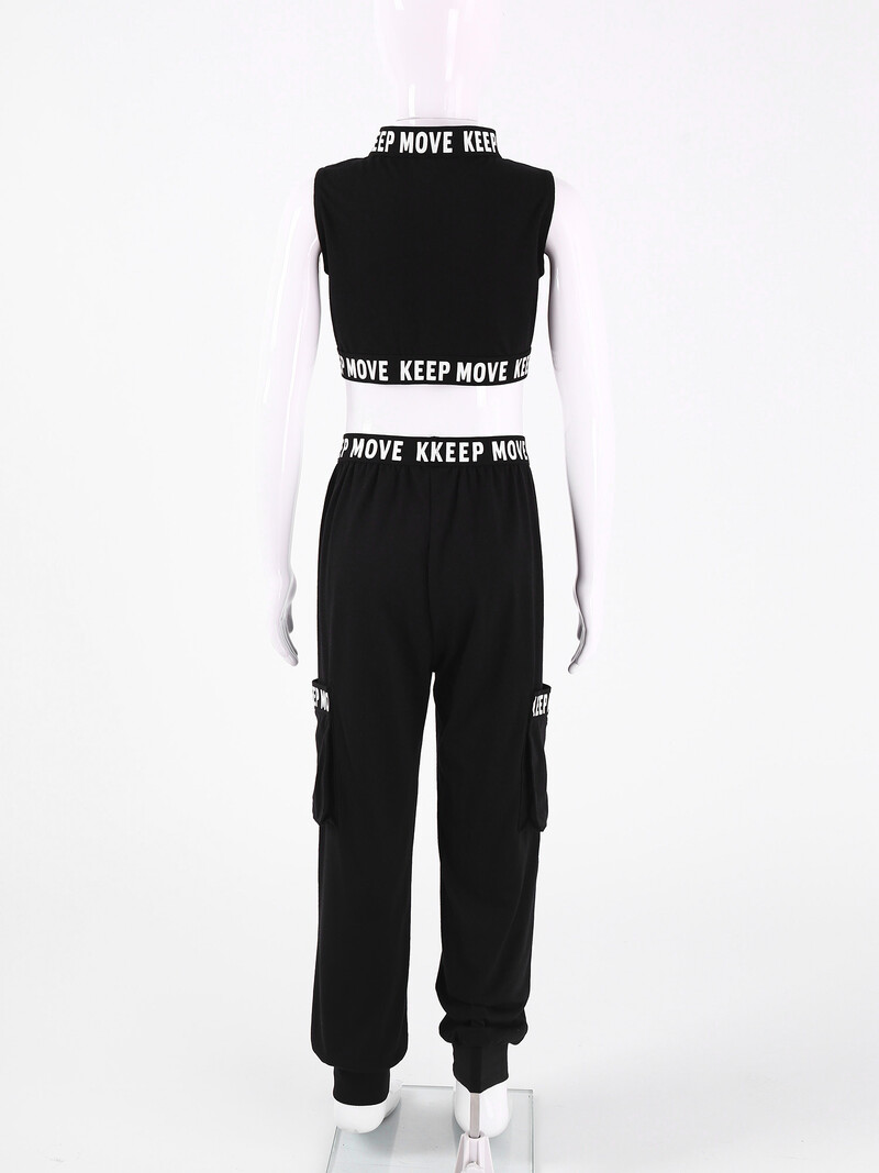 Детски спортен костюм за момичета, без ръкави, ремъци, шевове, изрязани горнища и комплект клинове, анцуг, костюм за фитнес, бягане, танци, тренировъчни екипи