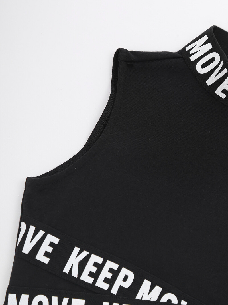 Детски спортен костюм за момичета, без ръкави, ремъци, шевове, изрязани горнища и комплект клинове, анцуг, костюм за фитнес, бягане, танци, тренировъчни екипи