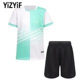 Детски момчета, футбол, тенис, спортен костюм, тениска с къс ръкав и къси панталони, комплект футболна баскетболна униформа, тренировъчно спортно облекло