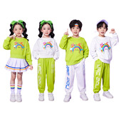 Дрехи в стил хип-хоп за близнаци, момче, момиче, хип-хоп горнища, панталони, костюм, костюм, улично облекло, тийнейджъри, деца, дрехи за улични танци, танцово облекло