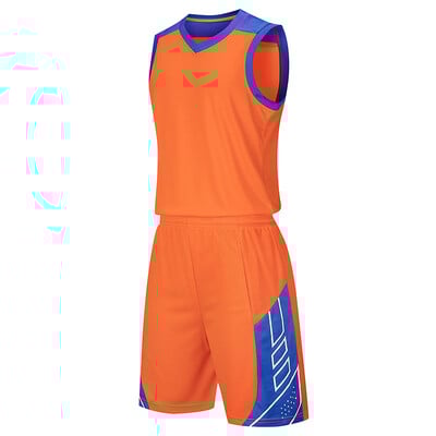 Нова модна дишаща детска студентска баскетболна униформа за 2024 г. Мъжки тренировъчен лагер Състезателна екипна униформа Фланелка