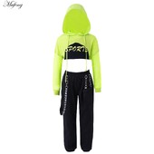 Jazz komplet za djevojčice od 3 komada Hip hop plesni kostim s kapuljačom, majice s kratkim rukavima i kratke majice bez rukava i hlače Jazz Moderna odjeća za ulični ples