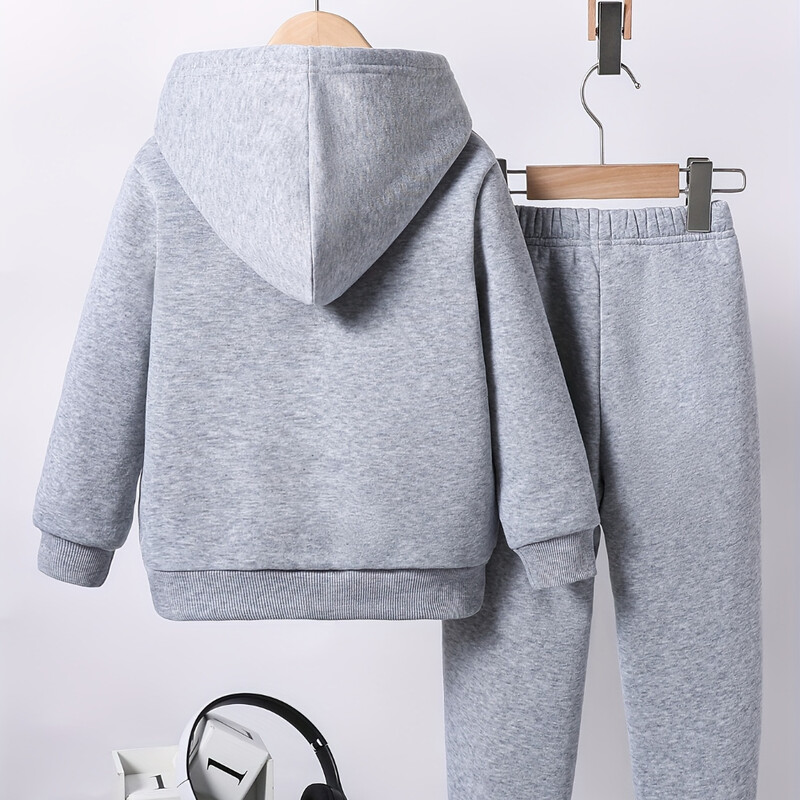 Pavasara un rudens zēnu ērts flīsa kapucis, ikdienas skriešanas kostīms Izpārdots sporta svītrains ar burtiem apdrukāts kapuces uzvalks 4T-14T