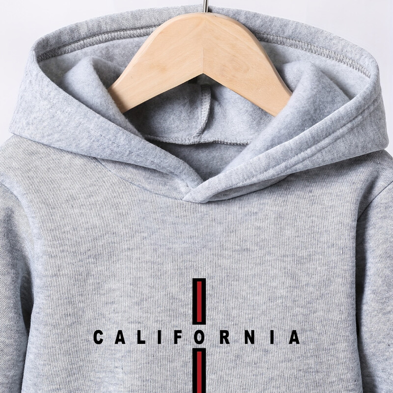 Pavasara un rudens zēnu ērts flīsa kapucis, ikdienas skriešanas kostīms Izpārdots sporta svītrains ar burtiem apdrukāts kapuces uzvalks 4T-14T