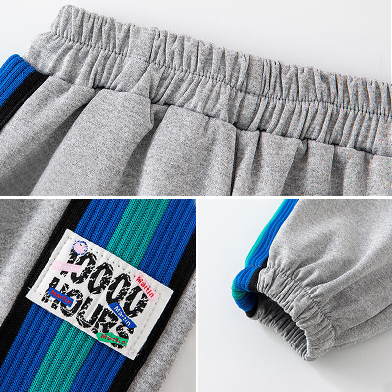 Zēnu pavasara/rudens svītru sporta apģērbu komplekts bērnu modes burtiem mēteļu bikses 2 daļīgs pusaudžu ikdienas treniņtērps 4–12 gadi