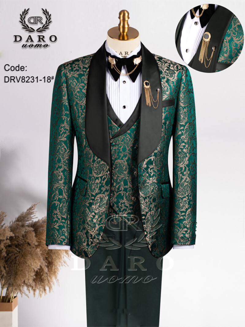  Hot Diamond Collar Vyriškas kostiumas Trijų dalių vestuvinė suknelė  