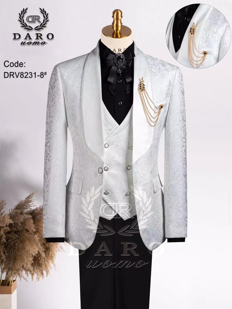  Hot Diamond Collar Vyriškas kostiumas Trijų dalių vestuvinė suknelė  