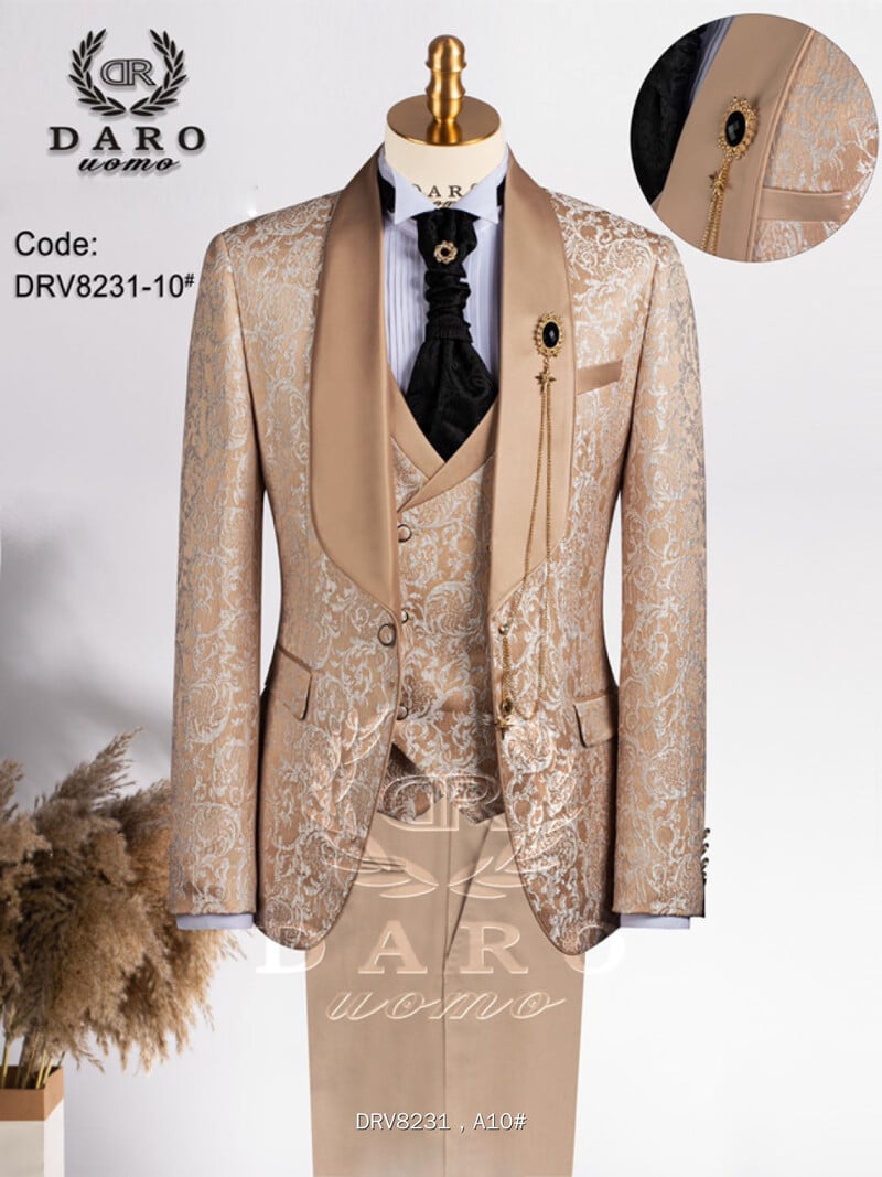  Hot Diamond Collar Vyriškas kostiumas Trijų dalių vestuvinė suknelė  