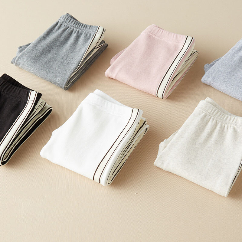 2024 Нови есенни раирани спортни панталони за момичета Детски панталони с широки крачоли със странични райета Детски десен Еластични клинове