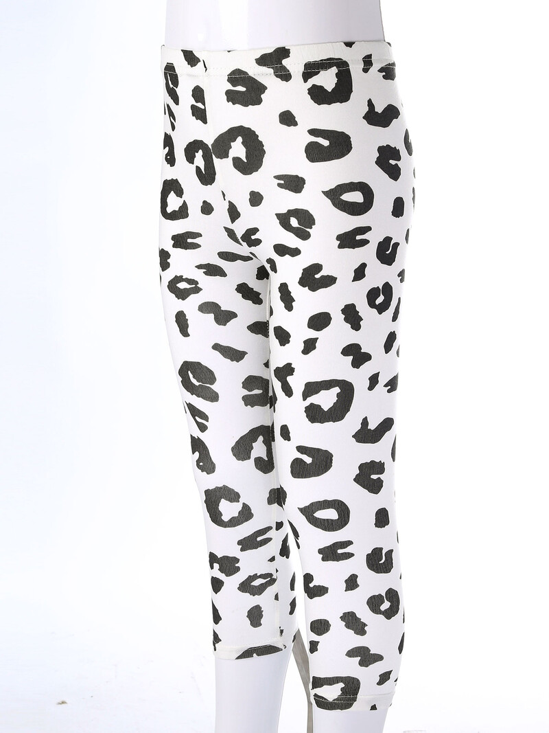 Vaikai Merginos Sportas Fitnesas Antblauzdžiai Medvilninės Vasarinės Tamprios Kelnės Elastingas Juosmuo Vaikų Dėmės Spausdinti Slim Fit Kelnės Kelnės