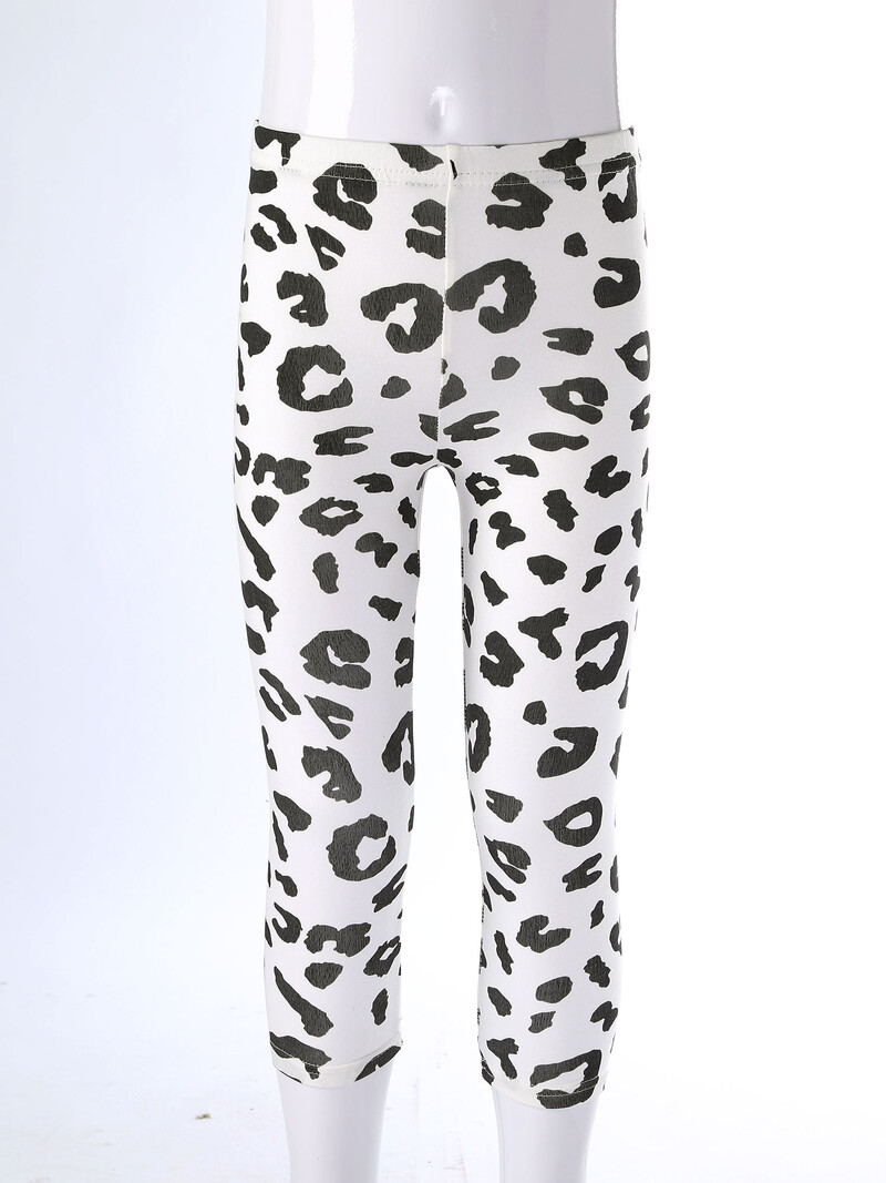 Vaikai Merginos Sportas Fitnesas Antblauzdžiai Medvilninės Vasarinės Tamprios Kelnės Elastingas Juosmuo Vaikų Dėmės Spausdinti Slim Fit Kelnės Kelnės