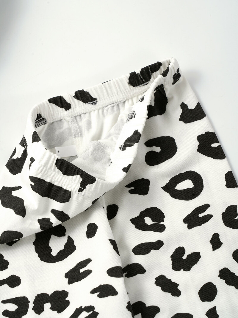 Vaikai Merginos Sportas Fitnesas Antblauzdžiai Medvilninės Vasarinės Tamprios Kelnės Elastingas Juosmuo Vaikų Dėmės Spausdinti Slim Fit Kelnės Kelnės