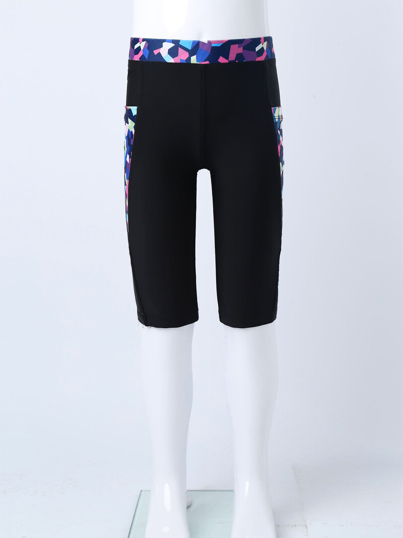 Mergaičių, vaikų bėgimo sportinė apranga Kvėpuojanti aktyvi apranga šortai jogos treniruočių kelnės aukštu juosmeniu Treniruotės bėgimas su dviem šoninėmis kišenėmis