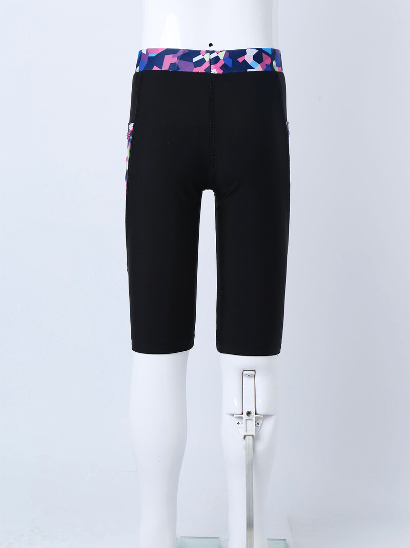 Mergaičių, vaikų bėgimo sportinė apranga Kvėpuojanti aktyvi apranga šortai jogos treniruočių kelnės aukštu juosmeniu Treniruotės bėgimas su dviem šoninėmis kišenėmis