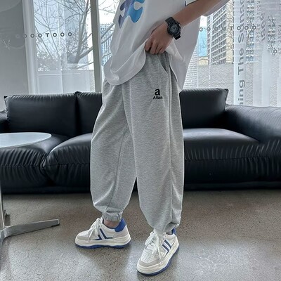 novi jednobojni ispis slova na otvorenom, srednjih i mladih dječaka, tanki stil od poliestera s džepovima za prozračne hlače za trčanje