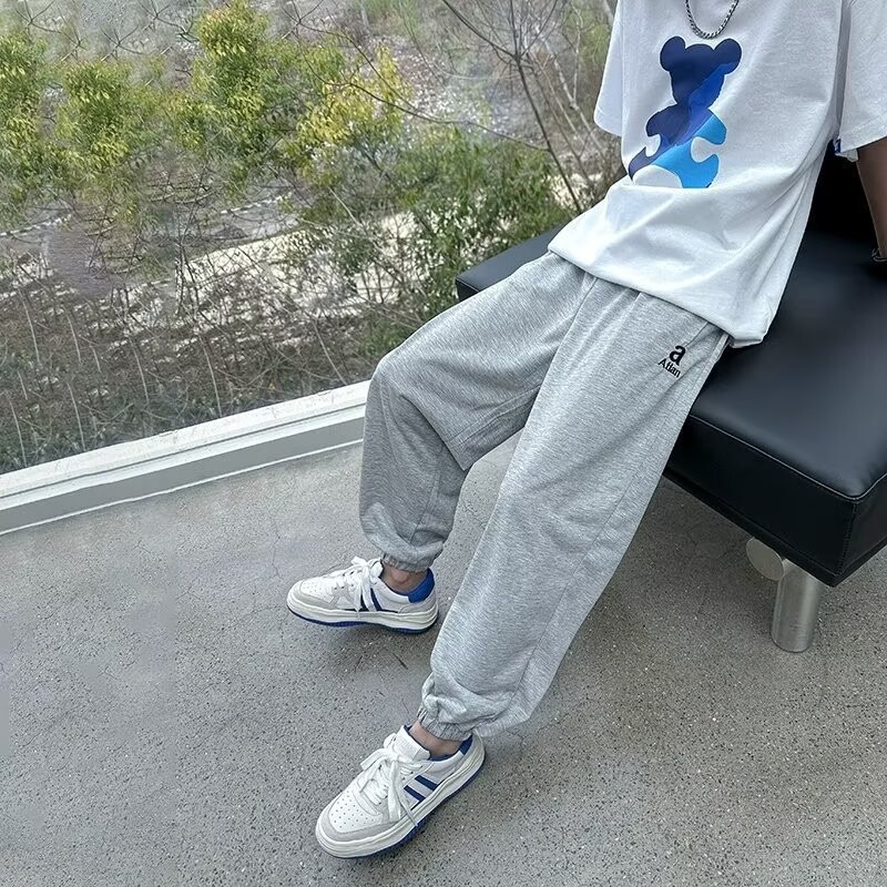 novi jednobojni ispis slova na otvorenom, srednjih i mladih dječaka, tanki stil od poliestera s džepovima za prozračne hlače za trčanje