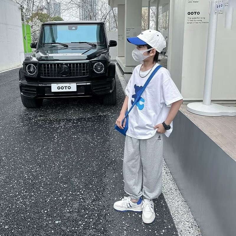 novi jednobojni ispis slova na otvorenom, srednjih i mladih dječaka, tanki stil od poliestera s džepovima za prozračne hlače za trčanje