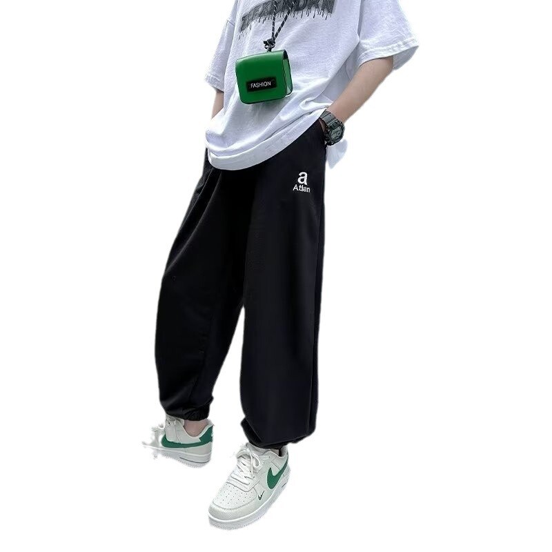 novi jednobojni ispis slova na otvorenom, srednjih i mladih dječaka, tanki stil od poliestera s džepovima za prozračne hlače za trčanje