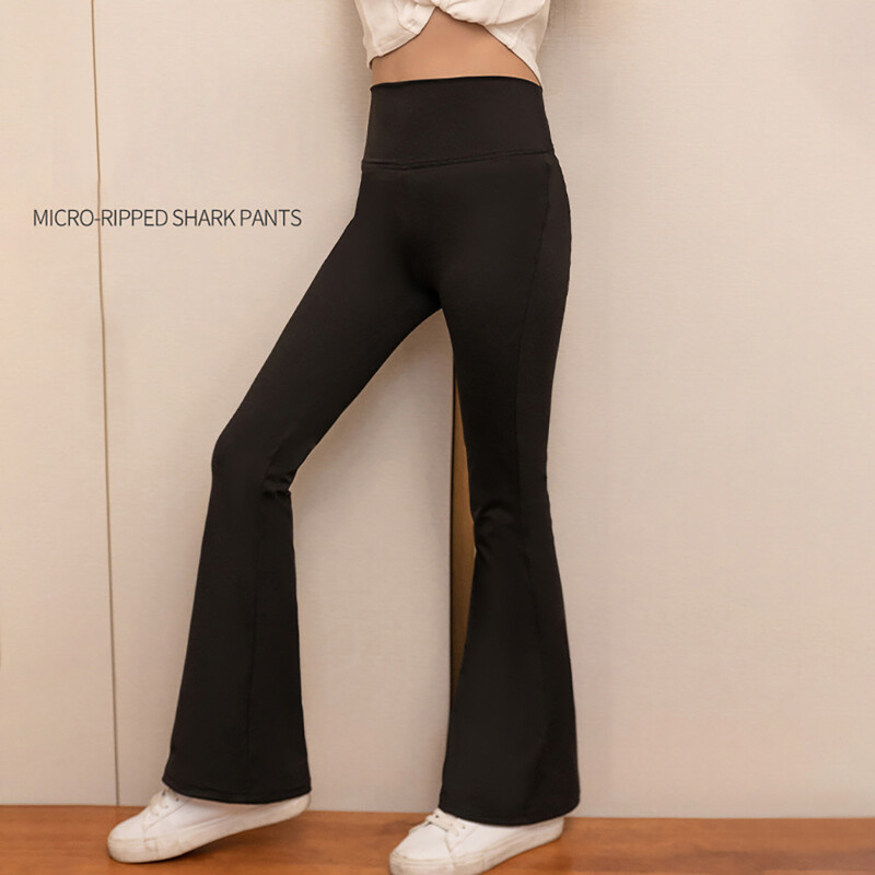 Tüdrukute kõrge vöökohaga laienevad püksid kevadiseks ja sügiseks lastele Moodsad kitsad säärised stiilsete elastsete teismeliste alumiste riietega