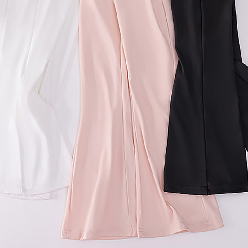 Tüdrukute kõrge vöökohaga laienevad püksid kevadiseks ja sügiseks lastele Moodsad kitsad säärised stiilsete elastsete teismeliste alumiste riietega