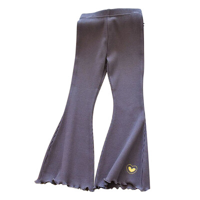 Лятна мода за момичета Модерни панталони с изпъкнал ластик на талията Детски удобни и стилни плетени панталони със сърце за топло време