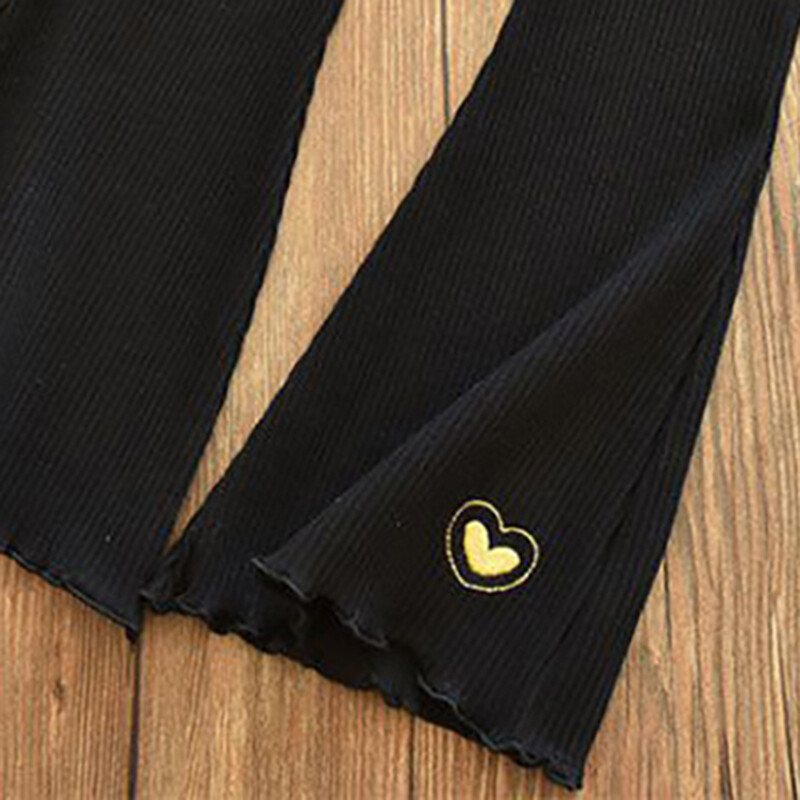 Лятна мода за момичета Модерни панталони с изпъкнал ластик на талията Детски удобни и стилни плетени панталони със сърце за топло време