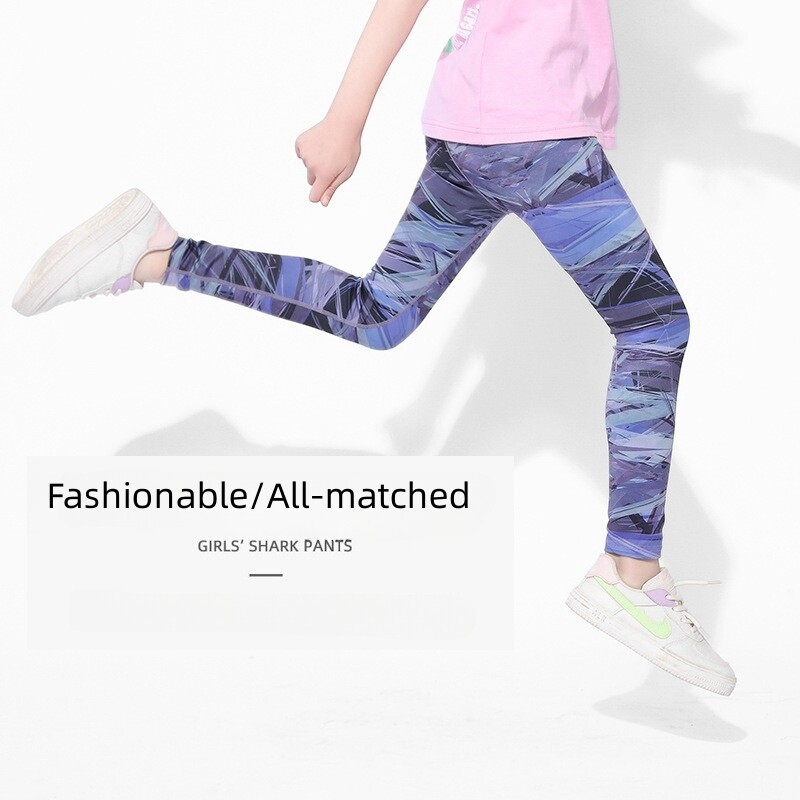 Κορίτσια γιόγκα κολάν άνοιξη με στάμπα για κορίτσια αθλητικό καλσόν Παντελόνι για τρέξιμο μολύβι αδυνατίσματος παντελόνι νήπιο κολάν παιδικό παντελόνι