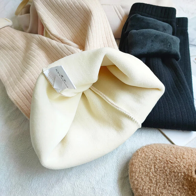 Bērnu biezas siltas kašmira bikses meitenēm rudens ziema korejiešu bērnu apģērbi plus samta bikses meiteņu legingi