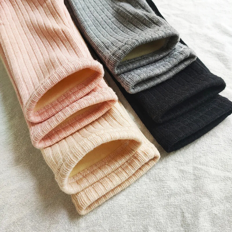 Bērnu biezas siltas kašmira bikses meitenēm rudens ziema korejiešu bērnu apģērbi plus samta bikses meiteņu legingi