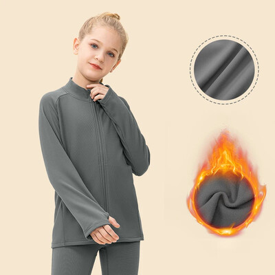 (120-150) Зимно поларено яке за момичета, йога, яке за танци, яке за фитнес за бягане на открито, тънко детско спортно палто, риза за фитнес с дълъг ръкав