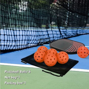 6/12 бр. Pickleball Ball Cricket с мрежеста торбичка 40 дупки Открит турнир на закрито Състезателна топка Издръжлива еластичност Pickleballs