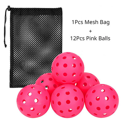 6/12 kom Pickleball Lopta za kriket s mrežastom vrećicom 40 rupa za vanjske turnire u zatvorenom prostoru Natjecateljska lopta Izdržljiva elastičnost Pickleballs