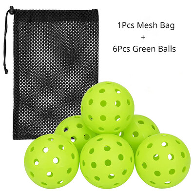 6/12 kom Pickleball Lopta za kriket s mrežastom vrećicom 40 rupa za vanjske turnire u zatvorenom prostoru Natjecateljska lopta Izdržljiva elastičnost Pickleballs