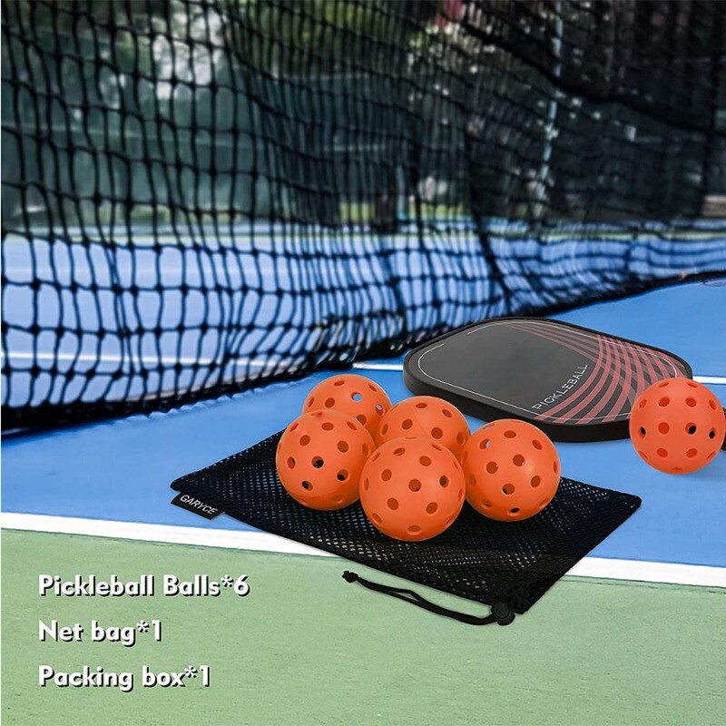 6/12 kom Pickleball Lopta za kriket s mrežastom vrećicom 40 rupa za vanjske turnire u zatvorenom prostoru Natjecateljska lopta Izdržljiva elastičnost Pickleballs