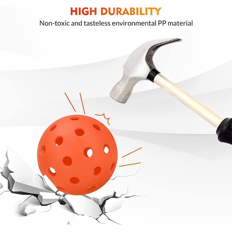 6/12 kom Pickleball Lopta za kriket s mrežastom vrećicom 40 rupa za vanjske turnire u zatvorenom prostoru Natjecateljska lopta Izdržljiva elastičnost Pickleballs