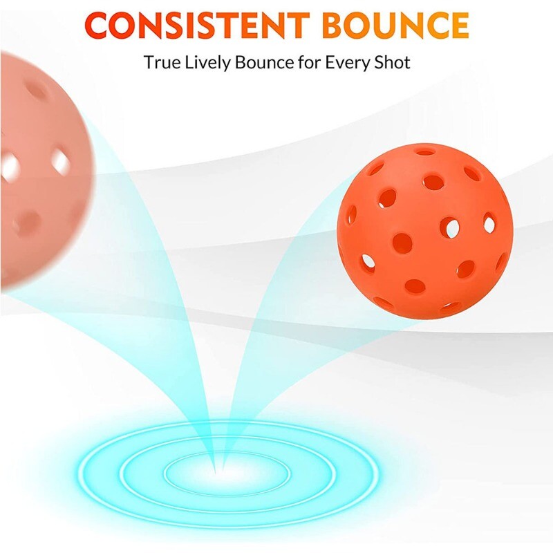 6/12 kom Pickleball Lopta za kriket s mrežastom vrećicom 40 rupa za vanjske turnire u zatvorenom prostoru Natjecateljska lopta Izdržljiva elastičnost Pickleballs