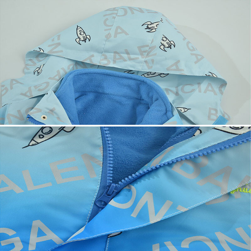 2024 New Teenager Outdoor Warm Outerwear Αθλητικά Ενδύματα Παιδικά Μπουφάν πεζοπορίας Φερμουάρ Μπέιζμπολ Στολή παλτό με κουκούλα αντιανεμικό