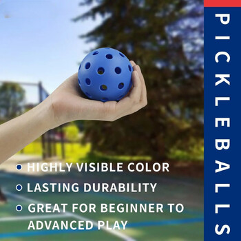 6/12/24Pcs Pickleball 74MM TPE 40 дупки Outdoor Pickleballs 26g Outdoor за състезание Pickleball Packes of Pickleballs