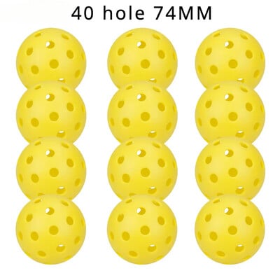 6/12/24Pcs Pickleball 74MM TPE 40 дупки Outdoor Pickleballs 26g Outdoor за състезание Pickleball Packes of Pickleballs