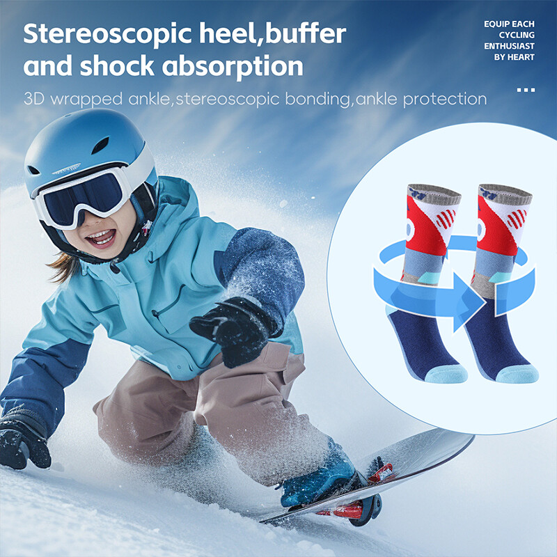 WEST BIKING Zimske termo dječje skijaške čarape Pamučne deblje tople sportske čarape Snow Boy Biciklističke skijaške čarape Dječje termo čarape