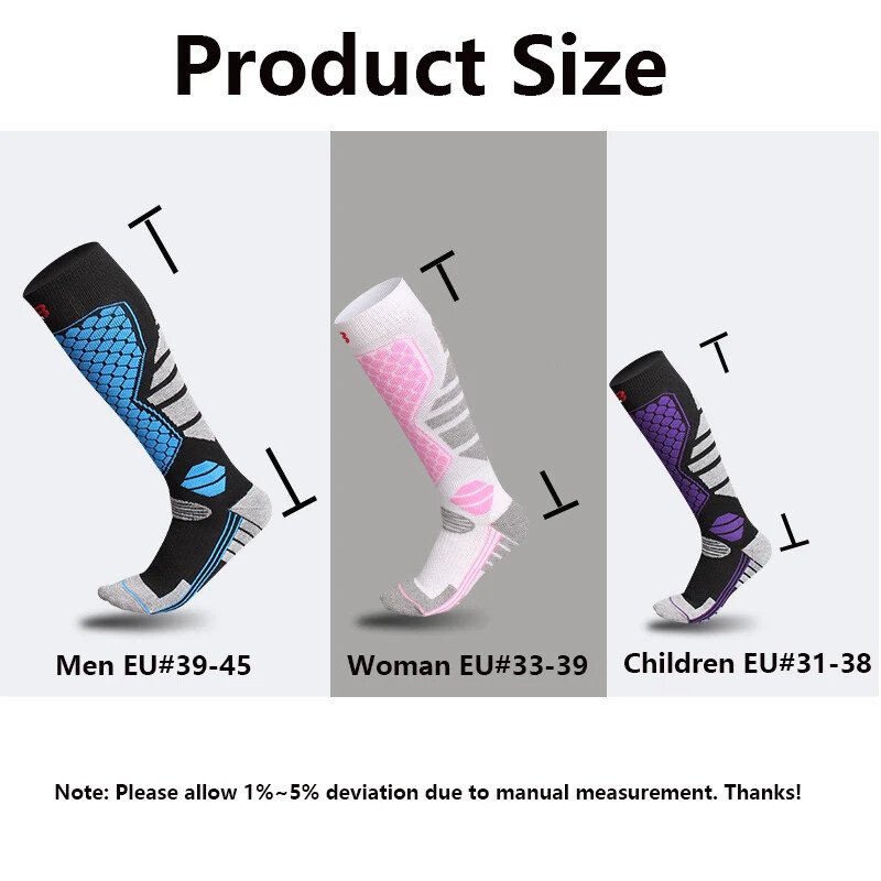 1 par skijaških čarapa Termalne čarape za zimske sportove za žene Muškarci Skijanje Biciklizam Trčanje Čarape za penjanje Dječje sportske čarape za snowboard