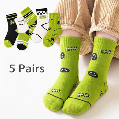 5 pari dječjih čarapa proljeće jesen pamučne čarape dječje dječake sportske čarape crtića modne dječje čarape dječaci djevojčice sportske čarape na otvorenom