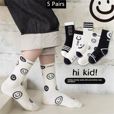 5 pari pamučnih čarapa za dječake Dječje Jesen Zima Dječje čarape Slova Modne dječje čarape Dječaci Djevojčice Čarape za sportove na otvorenom 2025 novo