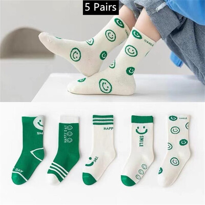 5 pari pamučnih čarapa za dječake Dječje Jesen Zima Dječje čarape Slova Modne dječje čarape Dječaci Djevojčice Čarape za sportove na otvorenom 2025 novo