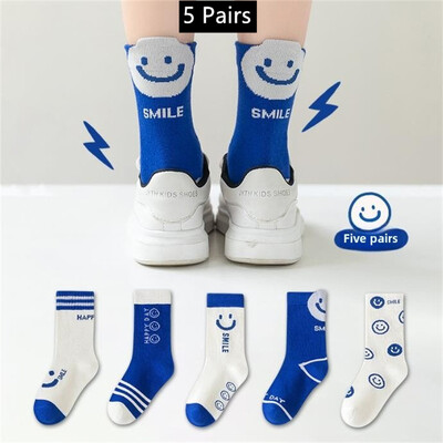 5 pari pamučnih čarapa za dječake Dječje Jesen Zima Dječje čarape Slova Modne dječje čarape Dječaci Djevojčice Čarape za sportove na otvorenom 2025 novo