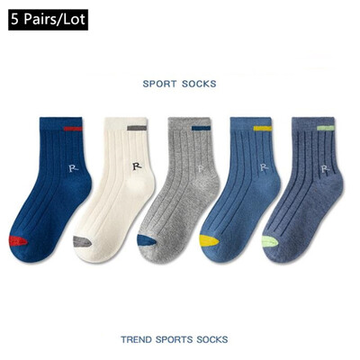 5 perechi de șosete pentru copii absorbanți de transpirație, respirabili, de desene animate, la modă, șosete pentru copii, băieți, fete, sport în aer liber, șosete 2025 nou