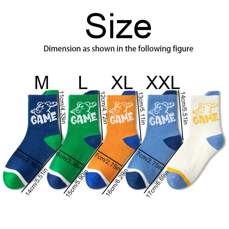 5 perechi de șosete pentru copii absorbanți de transpirație, respirabili, de desene animate, la modă, șosete pentru copii, băieți, fete, sport în aer liber, șosete 2025 nou