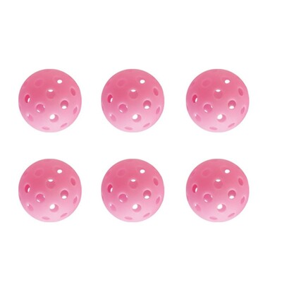 6 бр./компл. Висока видимост Светеща топка Pickleball Цветна, издръжлива, светеща в тъмното Pickleball с мрежеста торбичка 40 дупки