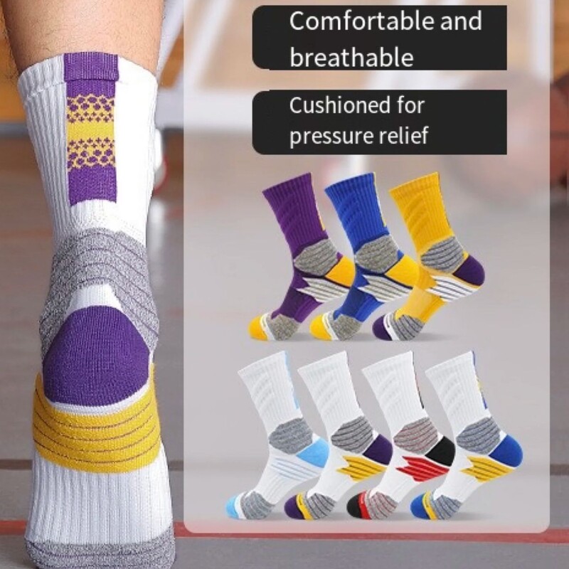 Praktične košarkaške čarape za muškarce, djecu, podebljano dno za ručnike, profesionalne sportove srednje veličine za elitno trčanje, biciklizam