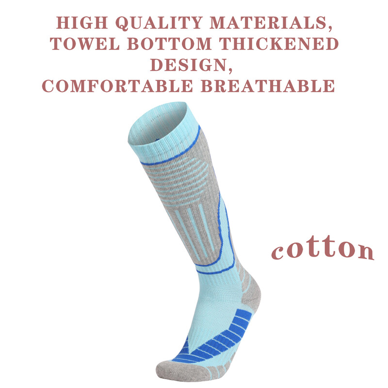 1 par toplih zimskih pamučnih ženskih skijaških čarapa Dječje sportske čarape Snowboarding Biciklizam Skijanje za odrasle Deblje tople nogavice